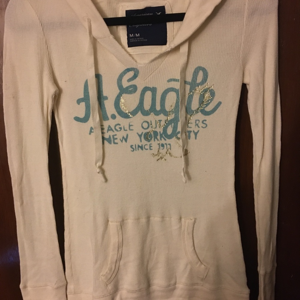 Hooded American eagle Y2K style top